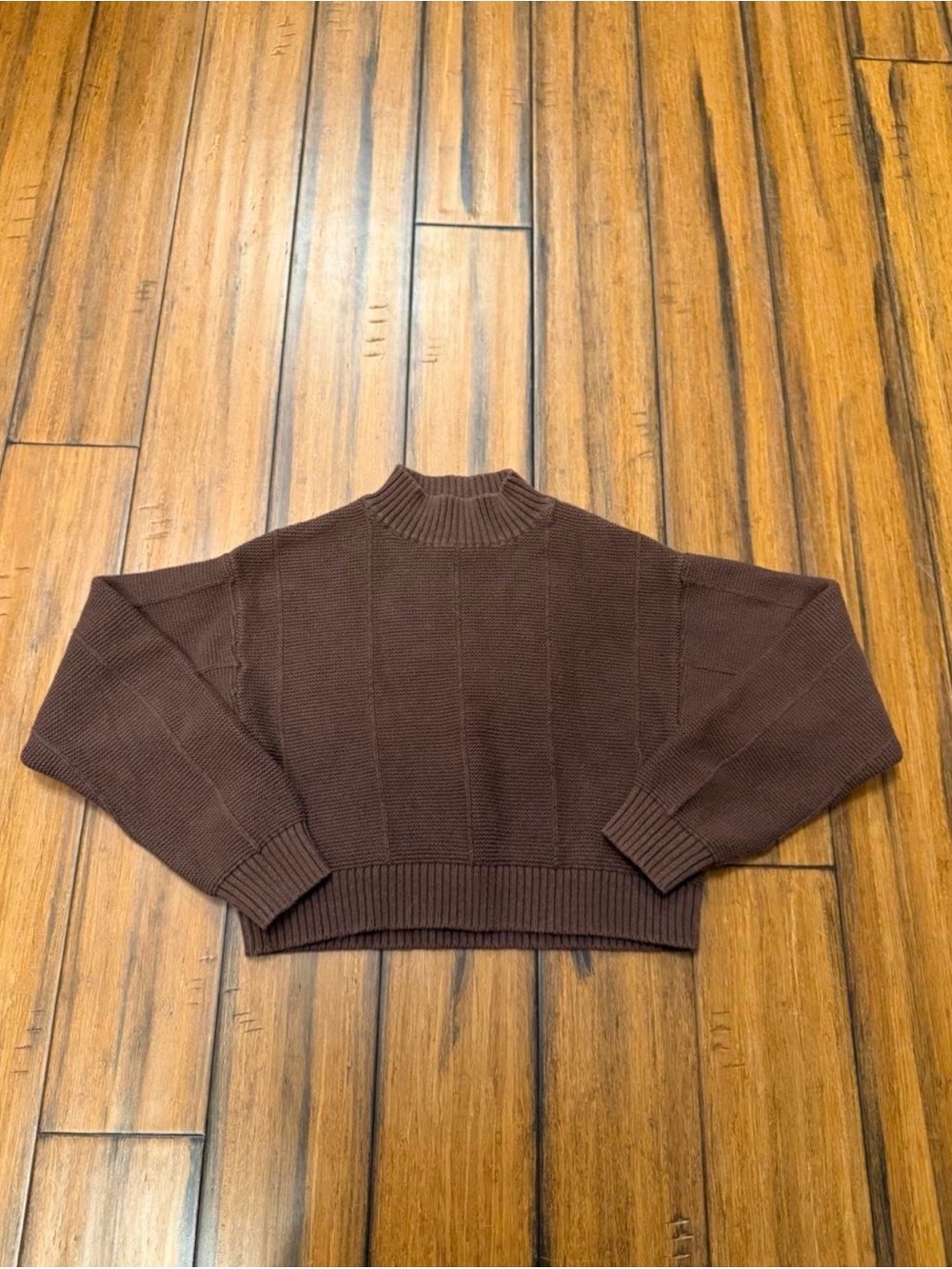 Pacsun Brown Mockneck
Knit Crop Fall Sweater Size Small